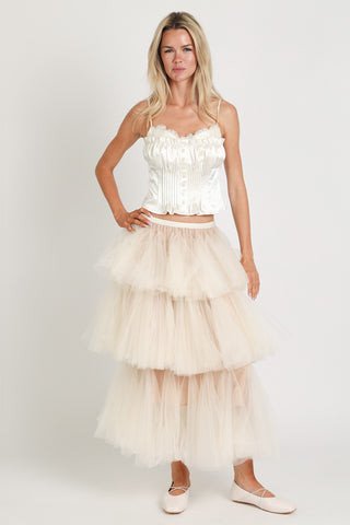 Tiered Tulle Maxi