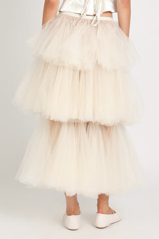Tiered Tulle Maxi
