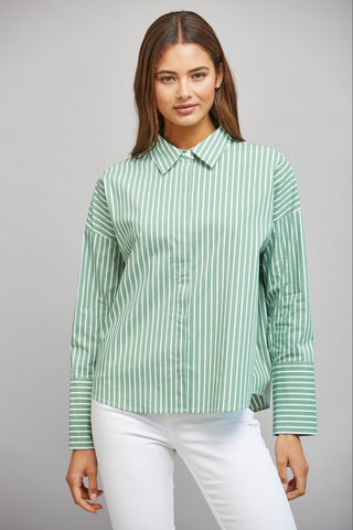Striped in Pistachio Button Down