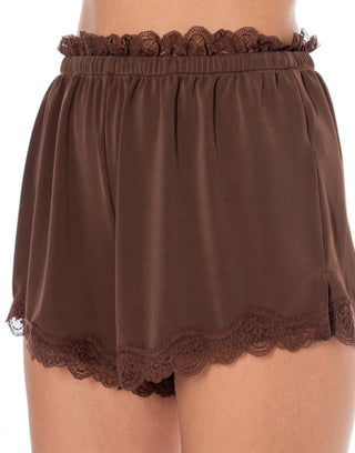 Lacy Little Shorts - Brown