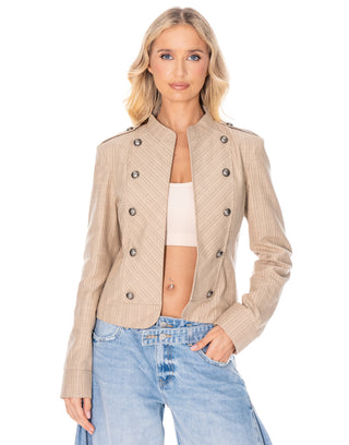 Striped Military Style Blazer