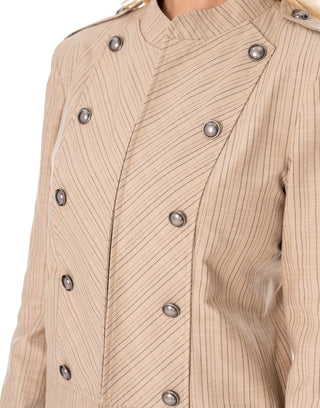 Striped Military Style Blazer