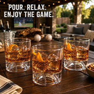 Baseball Whiskey Glass 12OZ Single Whiskey Glass By Perfect For Any Occasion Basebal