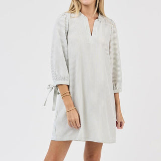 Lainey Dress in Seafoam/White