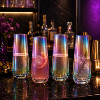 Iridescent Luster Pearl Radiance Set Premium Barware Gift Elegant Drinkware Collection