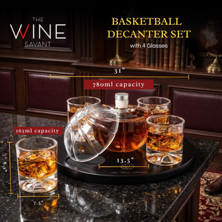 Basketball Decanter Set Premium Barware Gift Elegant Drinkware Collection