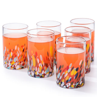 Hand Blown Mexican Drinking Glasses And Pitcher Premium Barware Gift