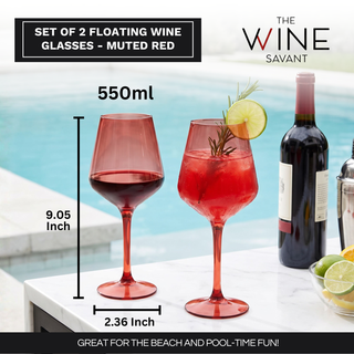 Floating Wine Glasses For Pool Set Of 2 15 Oz Shatterproof Poolside Wine Glasses Tritan Plastic Reus