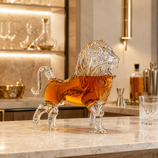 Lion Animal Whiskey And Wine Decanter Premium Barware Gift Elegant Drinkware Collection