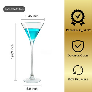 Worlds Largest Giant Martini Glass Huge 20 Inches 54 Oz Mega Glass Huge Stemware Clear Decorative Ha