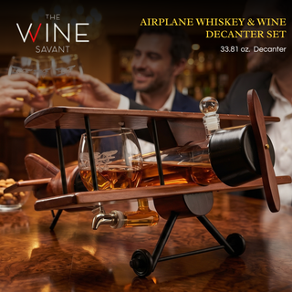 Whiskey Decanter Airplane Set Premium Barware Gift Elegant Drinkware Collection