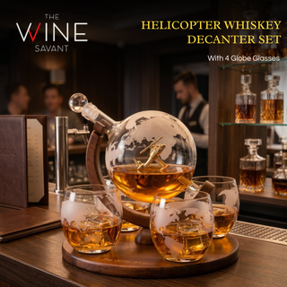 Helicopter Whiskey Decanter Gift Set Premium Barware Gift Elegant Drinkware Collection