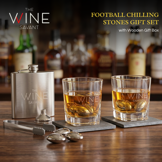 Whiskey Glasses And Football Chilling Stones Gift Set Premium Barware Gift