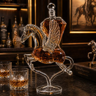 Pegasus Crystal Decanter For Wine Whiskey By 12 Tall For Spirits Whiskey Scotch Bour