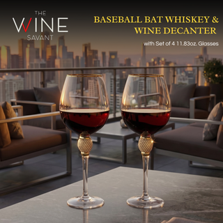 Large Diamond Wine Glasses With Gold Rim Premium Barware Gift