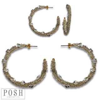 Seed bead hoop earring, last call