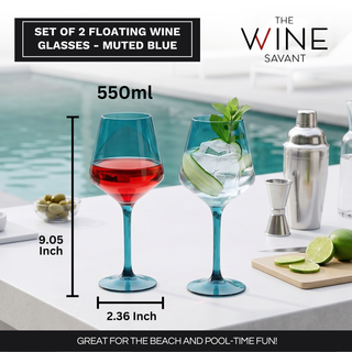 Floating Wine Glasses For Pool Set Of 2 15 Oz Shatterproof Poolside Wine Glasses Tritan Plastic Reus