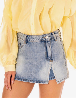 Side Hustle Denim Skort