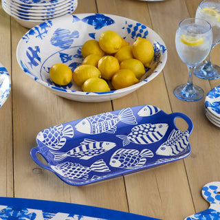 Fish Tale Ceramic Wax Off Rect Tray w/ Handles