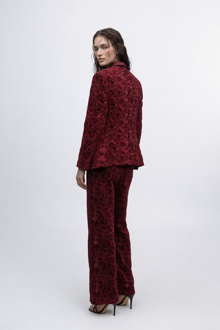 Burgundy Glam Velvet Tuxedo