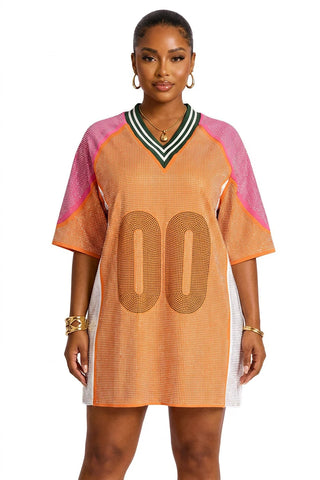 Street Glam Rhinestone Jersey Dress