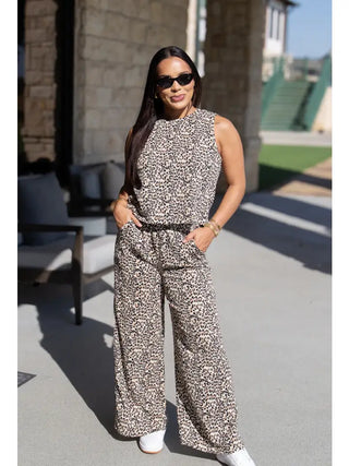 Leopard Knit Pants