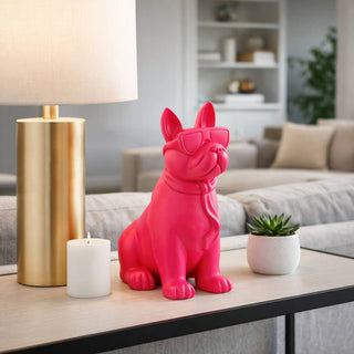 Pink Diva Bulldog Figurine, 10 in.