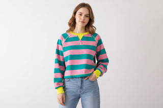 Coastal Candy Stripe Cropped Top