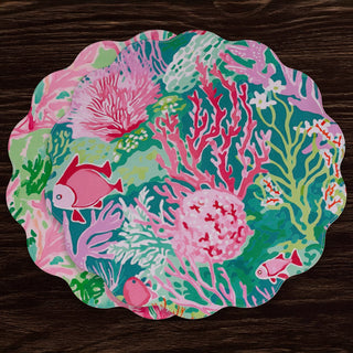 VIDA Coral Reef Reversible Round Placemats Set of 4