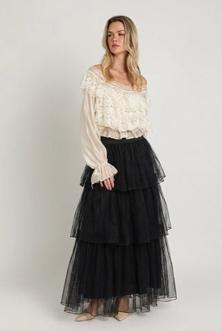 Onyx Glow Pleated Maxi
