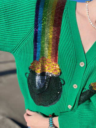 Queen Of Sparkles-Green Pot of Gold Cardigan