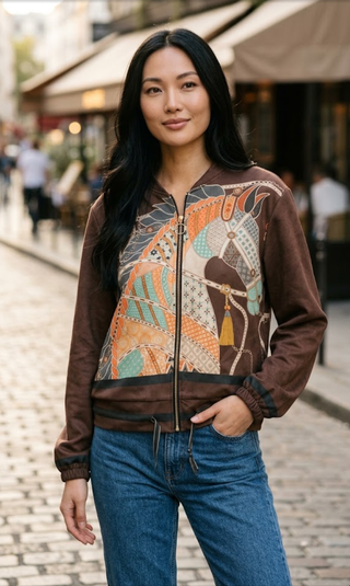 Equestrian Print Bomber Jacket