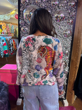 Yolly Italy Tiger Bloom Printed Top