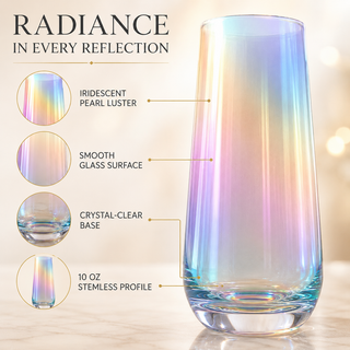 Iridescent Luster Pearl Radiance Set Premium Barware Gift Elegant Drinkware Collection