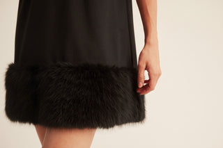 Winter Darling Puff Sleeve Dress - Black