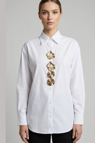 Embellished Button-Down Shirt