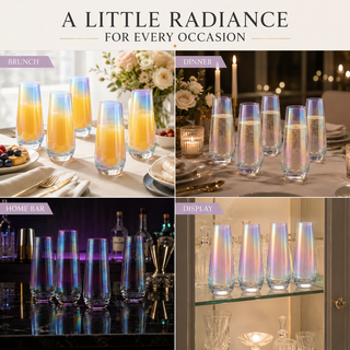 Iridescent Luster Pearl Radiance Set Premium Barware Gift Elegant Drinkware Collection