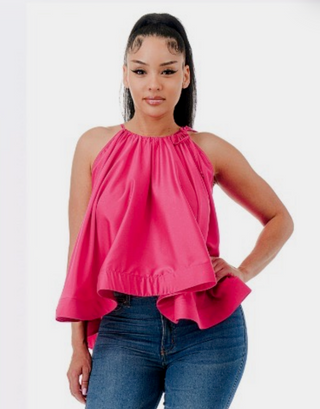 Go with the Flow Top- Hot Pink