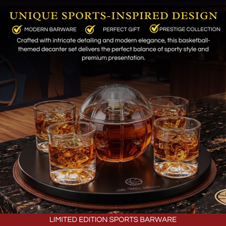 Basketball Decanter Set Premium Barware Gift Elegant Drinkware Collection