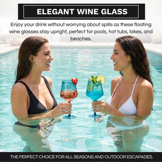 Floating Wine Glasses For Pool Set Of 2 15 Oz Shatterproof Poolside Wine Glasses Tritan Plastic Reus