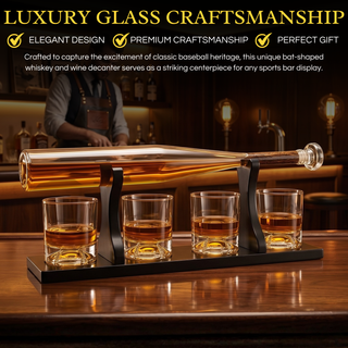 Baseball Bat Whiskey Decanter Premium Barware Gift Elegant Drinkware Collection