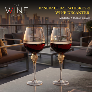 Large Diamond Wine Glasses With Gold Rim Premium Barware Gift