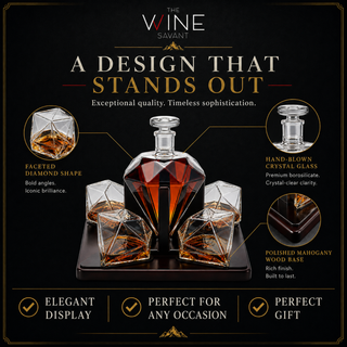 Diamond Decanter Set Premium Barware Gift Elegant Drinkware Collection