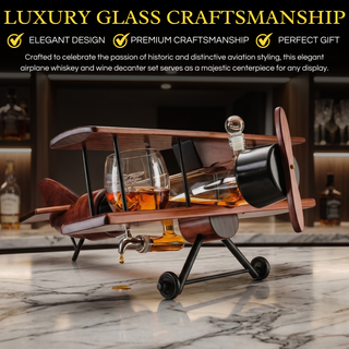Whiskey Decanter Airplane Set Premium Barware Gift Elegant Drinkware Collection