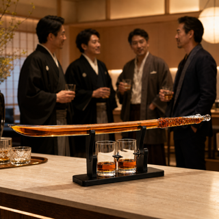 Samurai Sword Large Whiskey Wine Decanter 13 5OZ Liquor With 2 Ninja Star 10OZ Glasses Scotch Bourbo