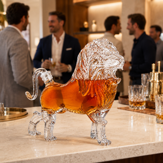 Lion Animal Whiskey And Wine Decanter Premium Barware Gift Elegant Drinkware Collection