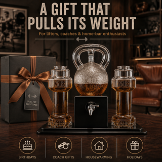 Kettlebell Whiskey Wine Decanter Set With Dumbbell Glasses Elegant Weightlifting Whiskey Decanter 10