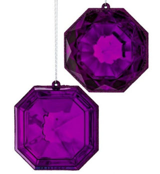 4" ACRYLIC RND/SQR PRECIOUS GEM ORNAMENT - Boutique Bella BellaChristmas Ornament