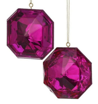 4" ACRYLIC RND/SQR PRECIOUS GEM ORNAMENT - Boutique Bella BellaChristmas Ornament