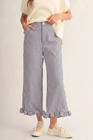 Boardwalk Breeze Striped Pants - Blue